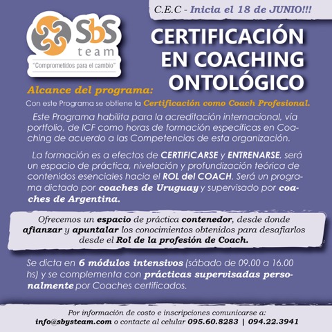 Lee más sobre el artículo Comienzo CEC Certificación en Coaching Ontológico 2016